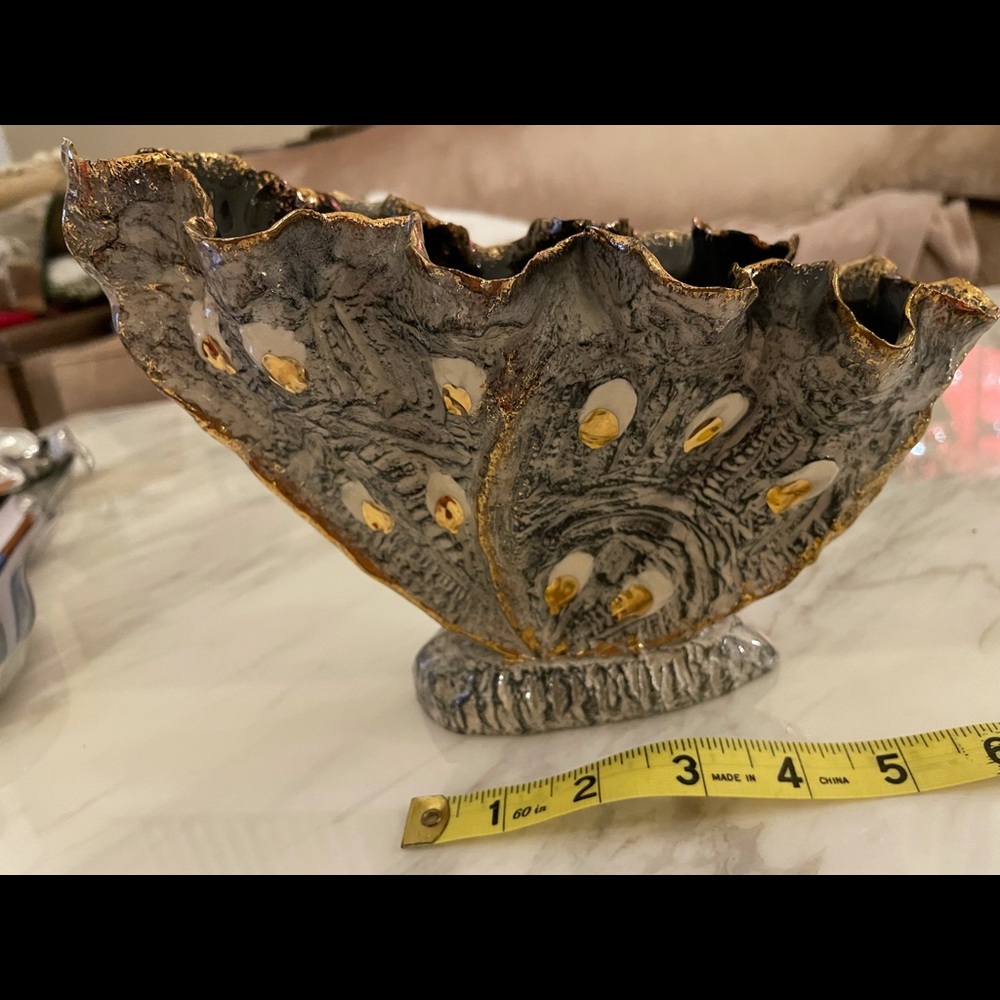 Heidi Schoop, oyster vase, Mid-century Modern, clamshell vase